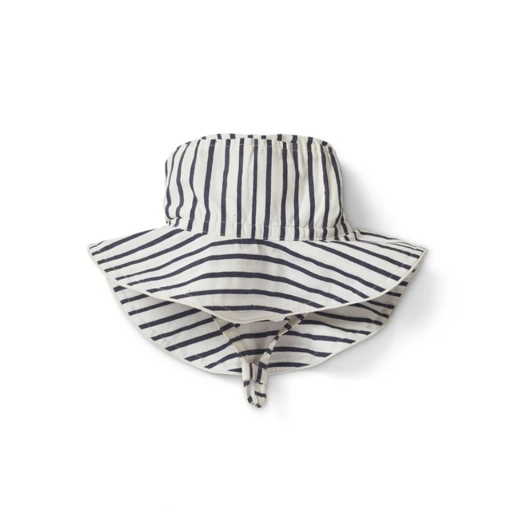 Pehr Striped Navy and White Kids Sun Hat